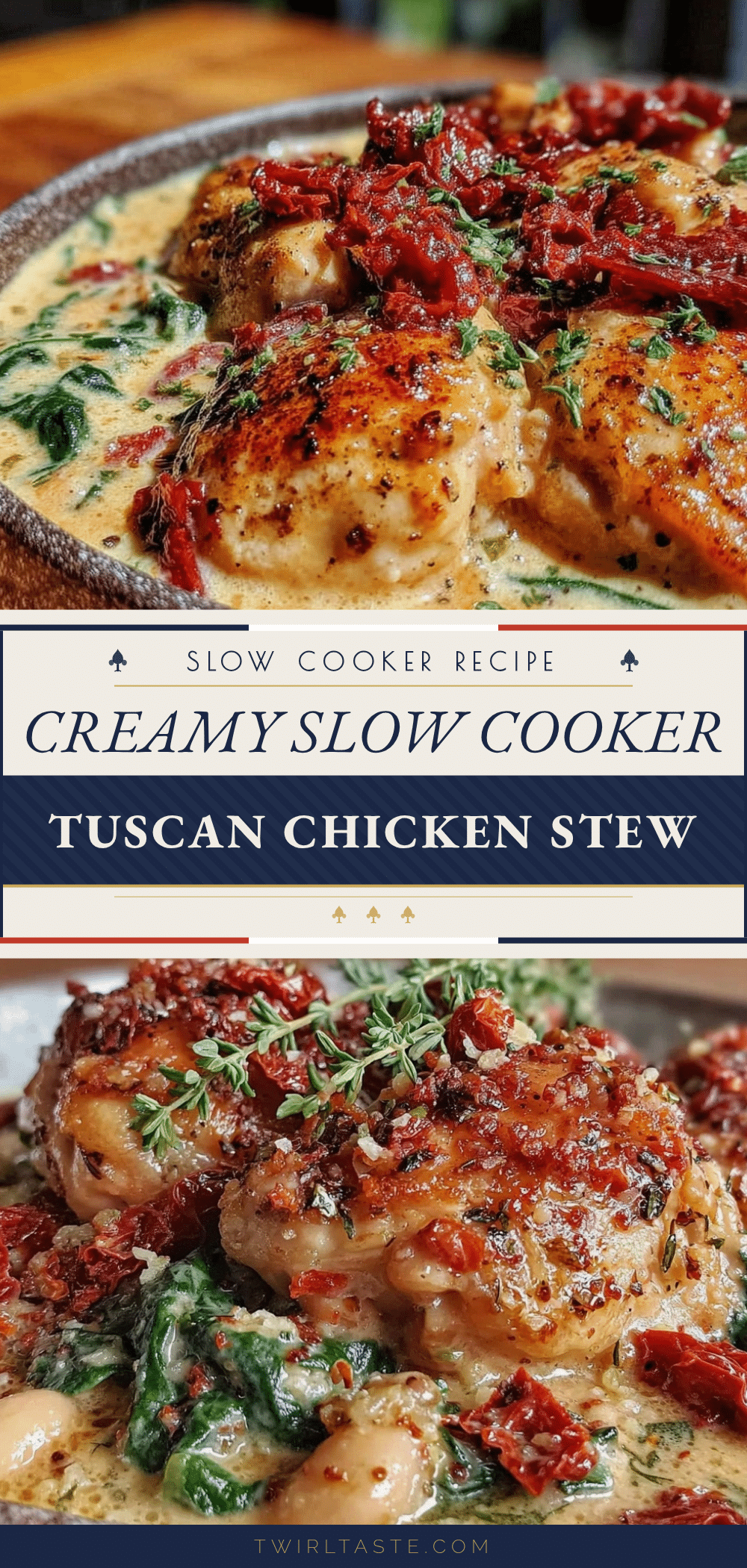 creamy slow cooker tuscan white bean chicken thigh stew recipe