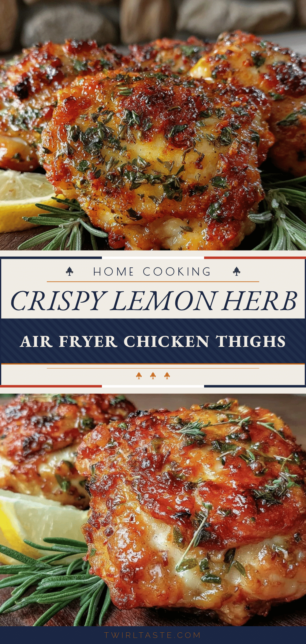 crispy air fryer lemon herb chicken thighs recipe