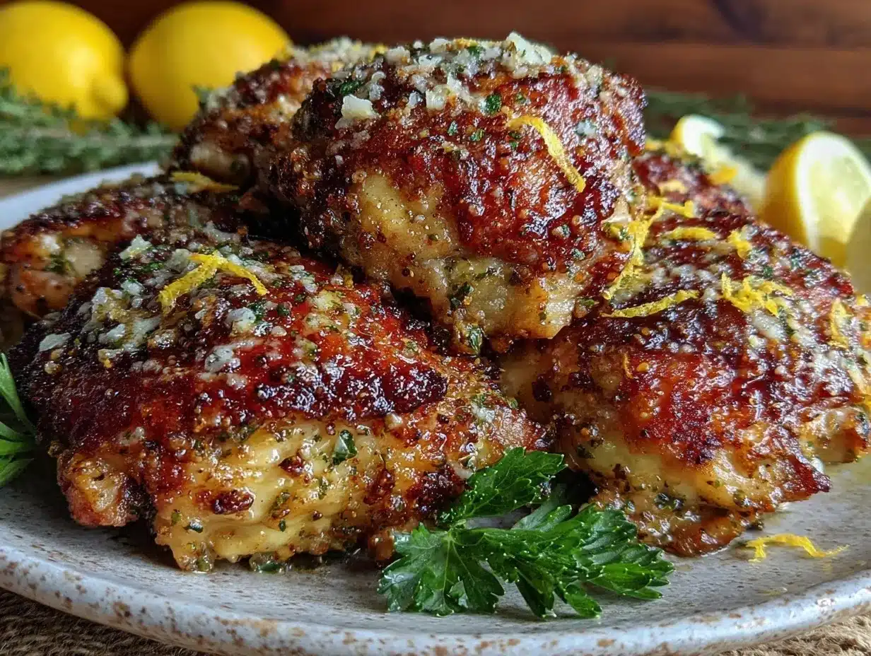 crispy garlic parmesan air fryer chicken thighs preparation steps
