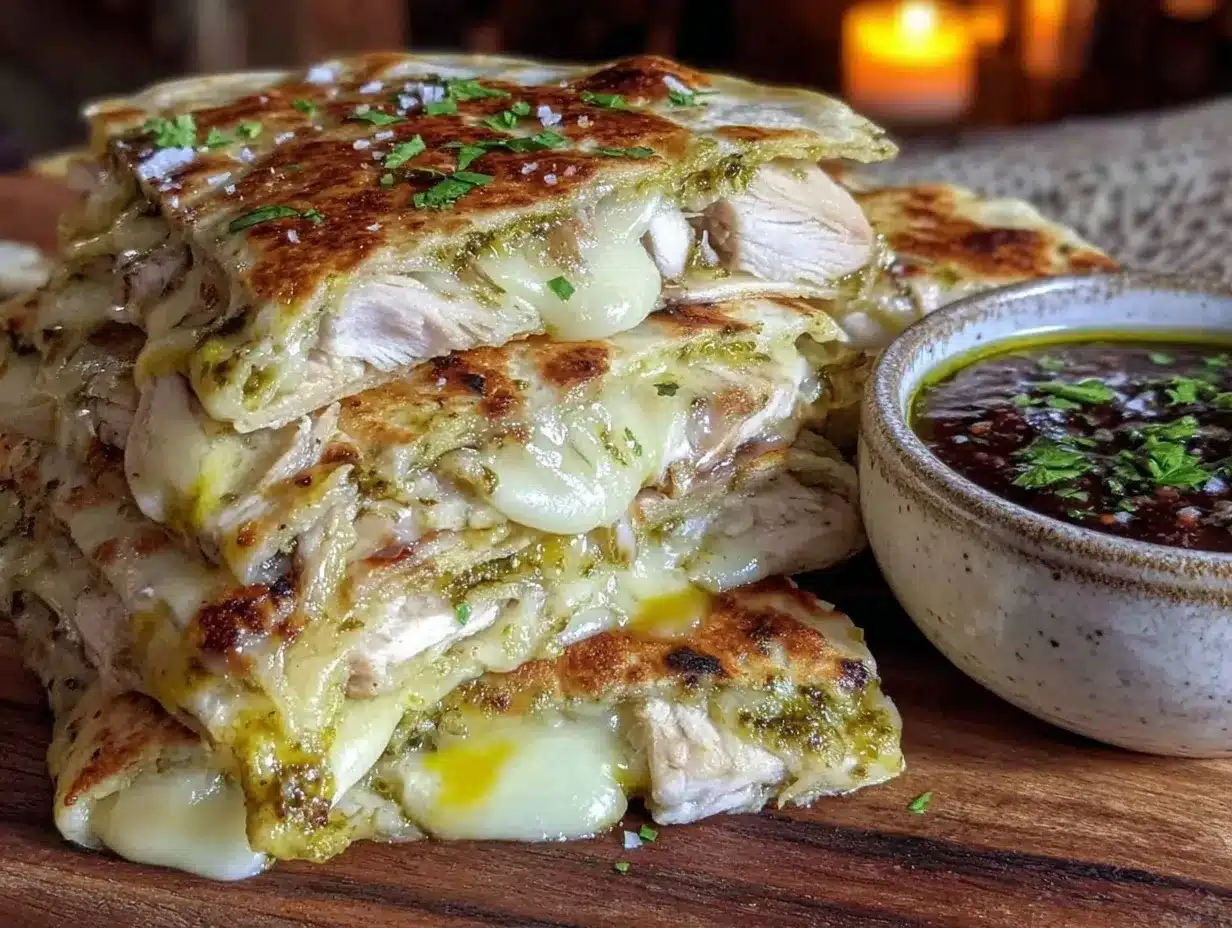 crispy pesto turkey quesadilla preparation steps