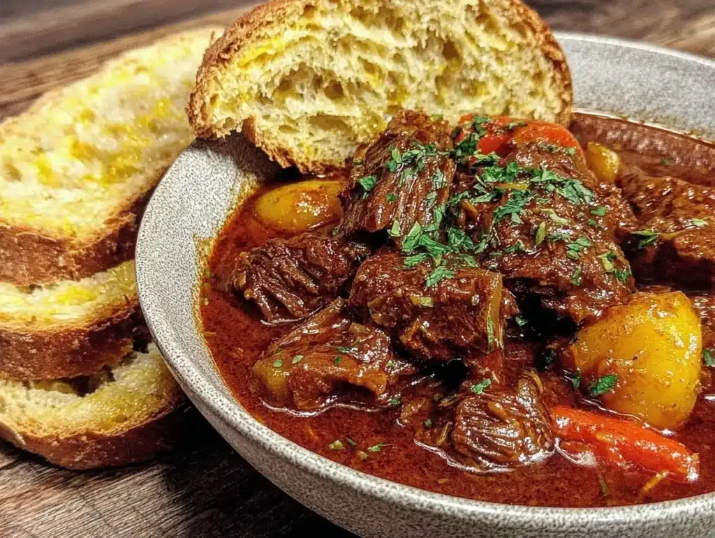 easy hearty dump and go slow cooker beef stew - featured image