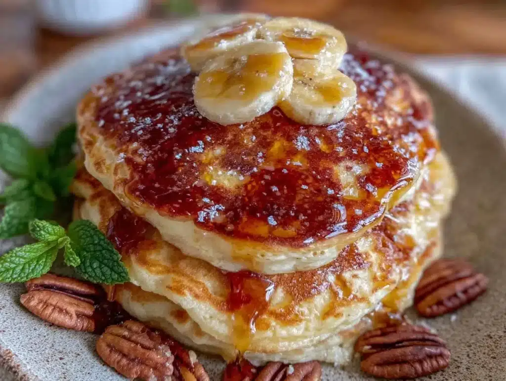fluffy banana pancakes - featured image