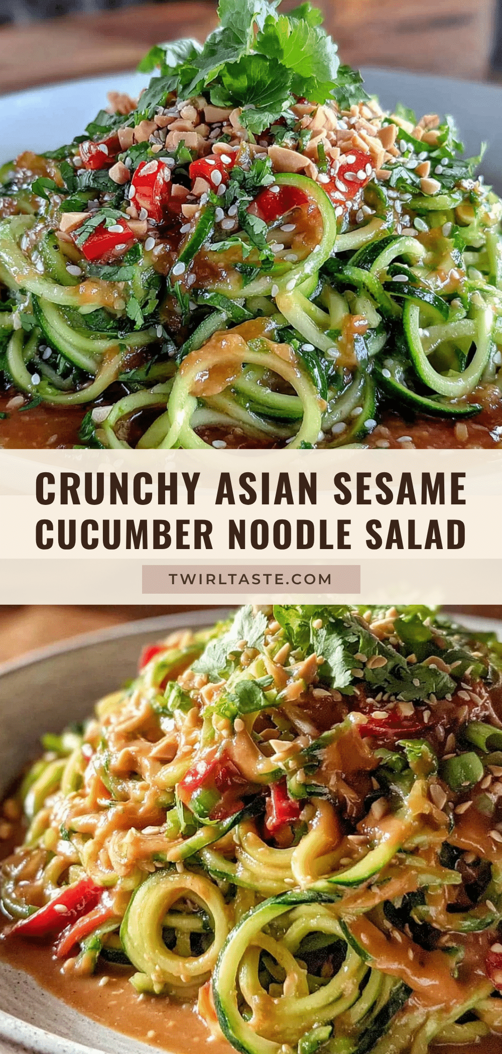 Fresh Asian Sesame Cucumber Noodle Salad recipe