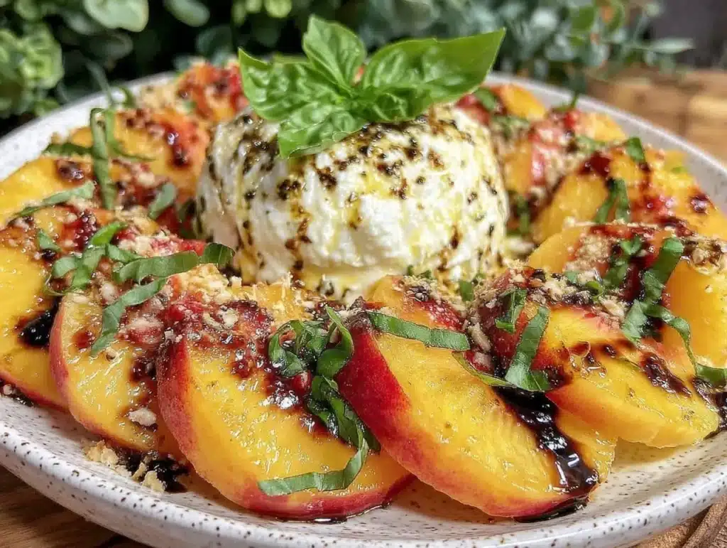 Fresh Chilled Peach Caprese Salad - featured image