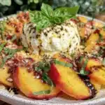 Fresh Chilled Peach Caprese Salad - featured image