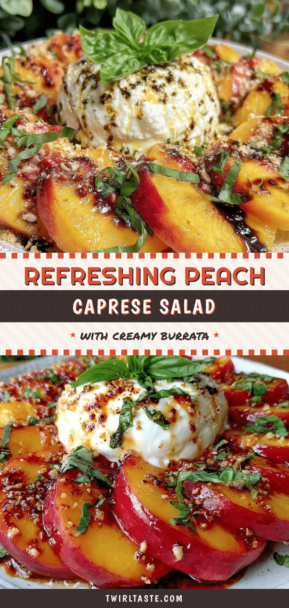 Fresh Chilled Peach Caprese Salad recipe