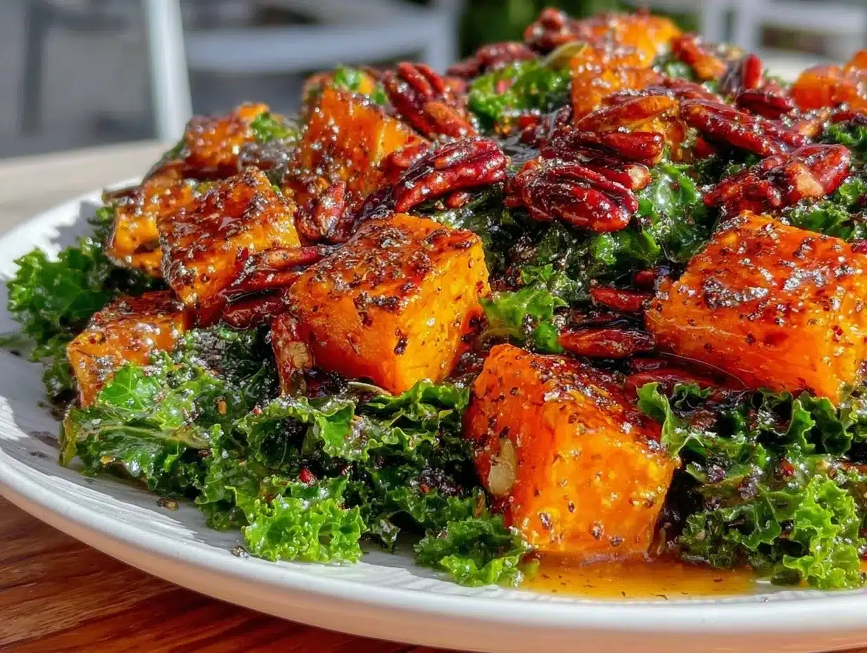 Fresh Roasted Butternut Squash and Kale Salad preparation steps