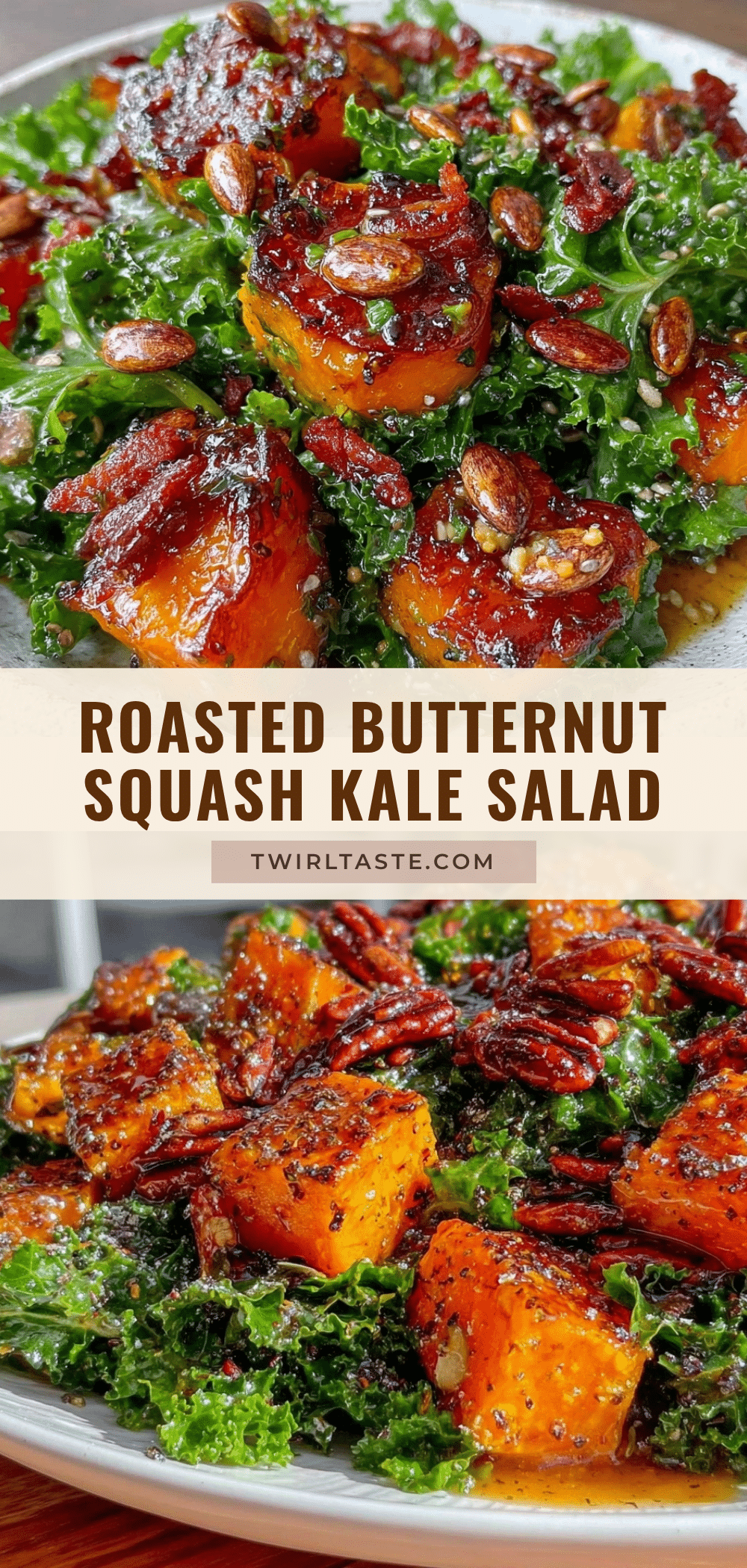Fresh Roasted Butternut Squash and Kale Salad recipe