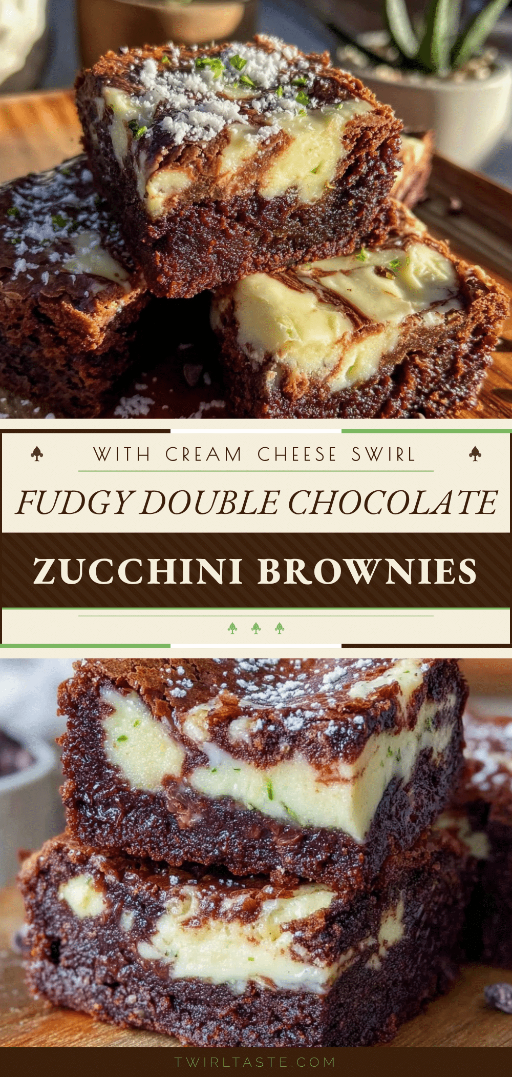 fudgy double chocolate zucchini brownies recipe