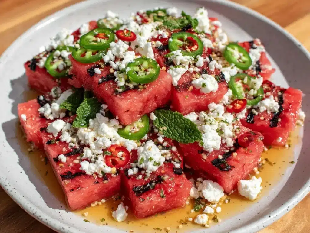 grilled watermelon and feta salad - featured image