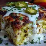 Hatch green chile chicken enchilada casserole - featured image