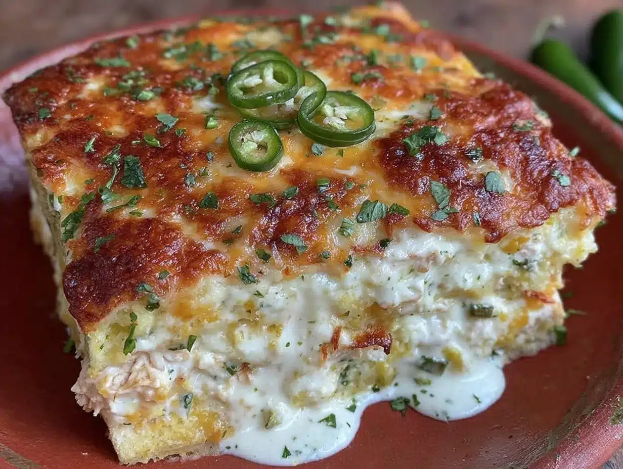 Hatch green chile chicken enchilada casserole preparation steps