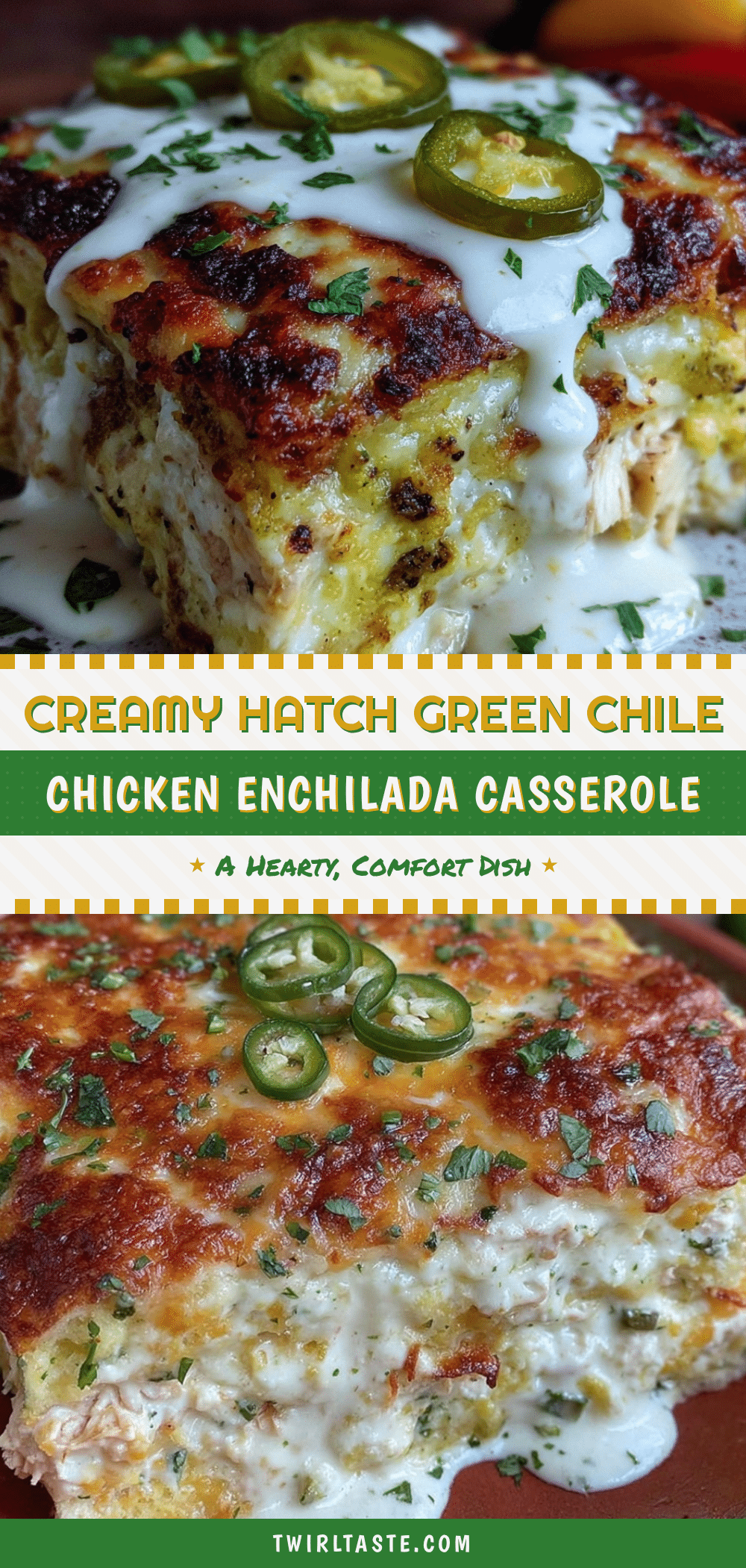 Hatch green chile chicken enchilada casserole recipe