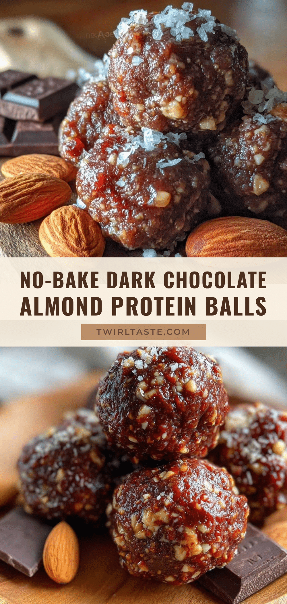 healthy high-protein dark chocolate almond butter protein balls recipe