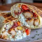healthy high-protein greek chicken wrap - featured image