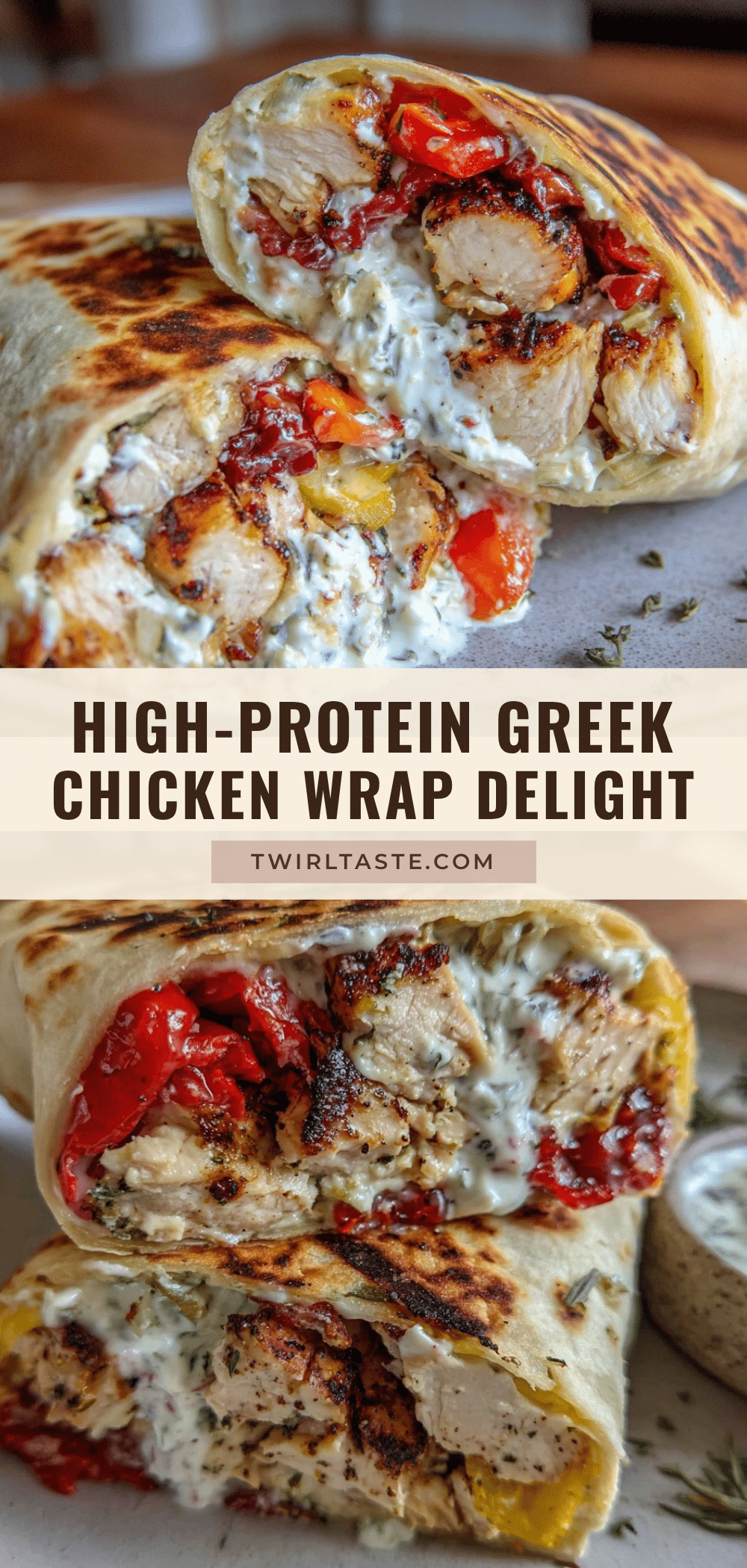 healthy high-protein greek chicken wrap recipe