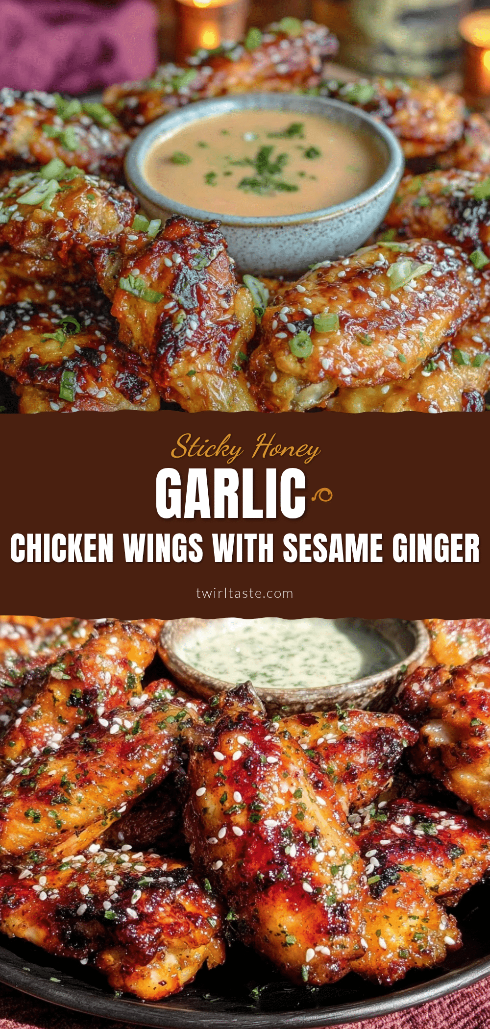 honey garlic sticky chicken wings recipe