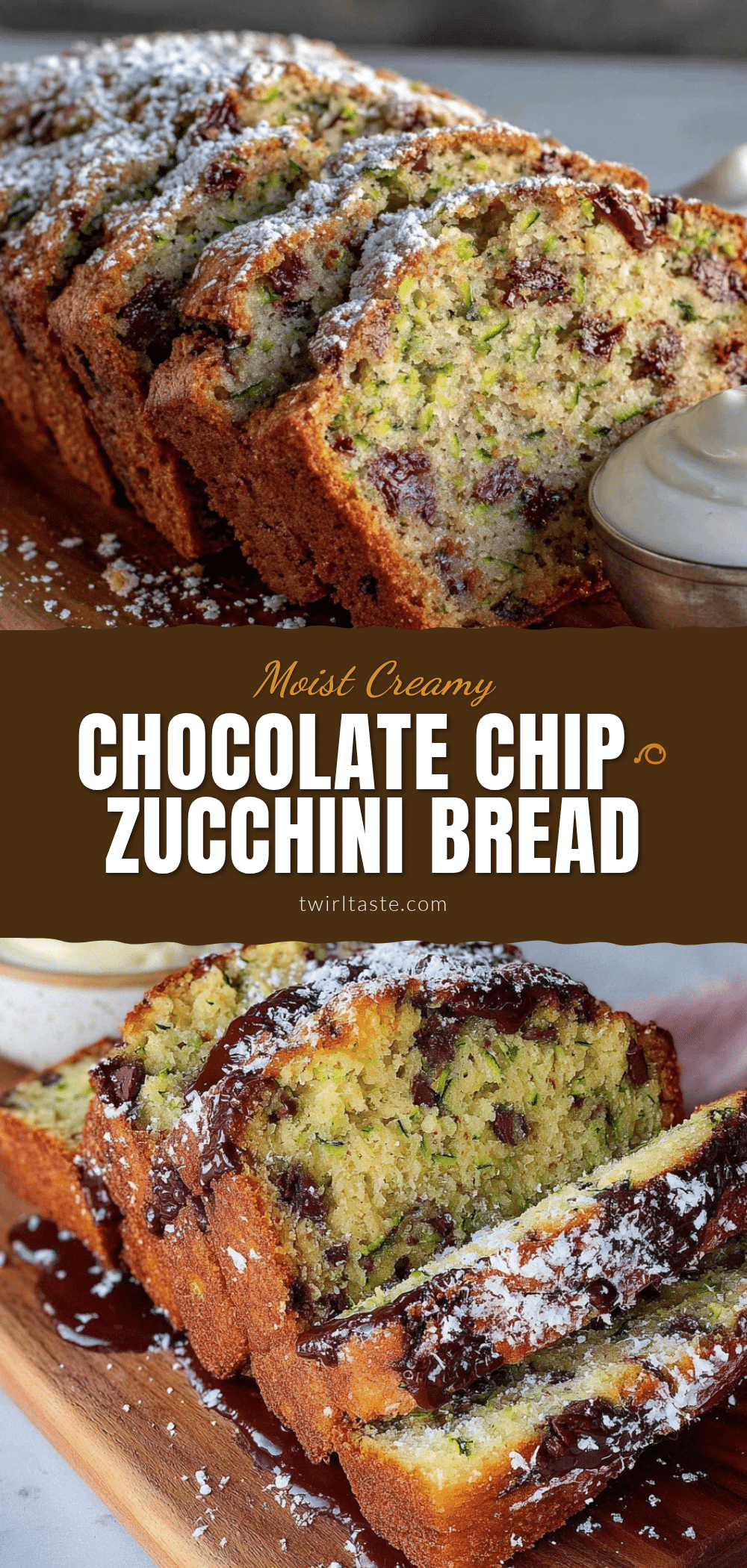 moist creamy chocolate chip zucchini bread recipe