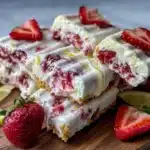 no-churn strawberry lemonade ice cream bars - featured image