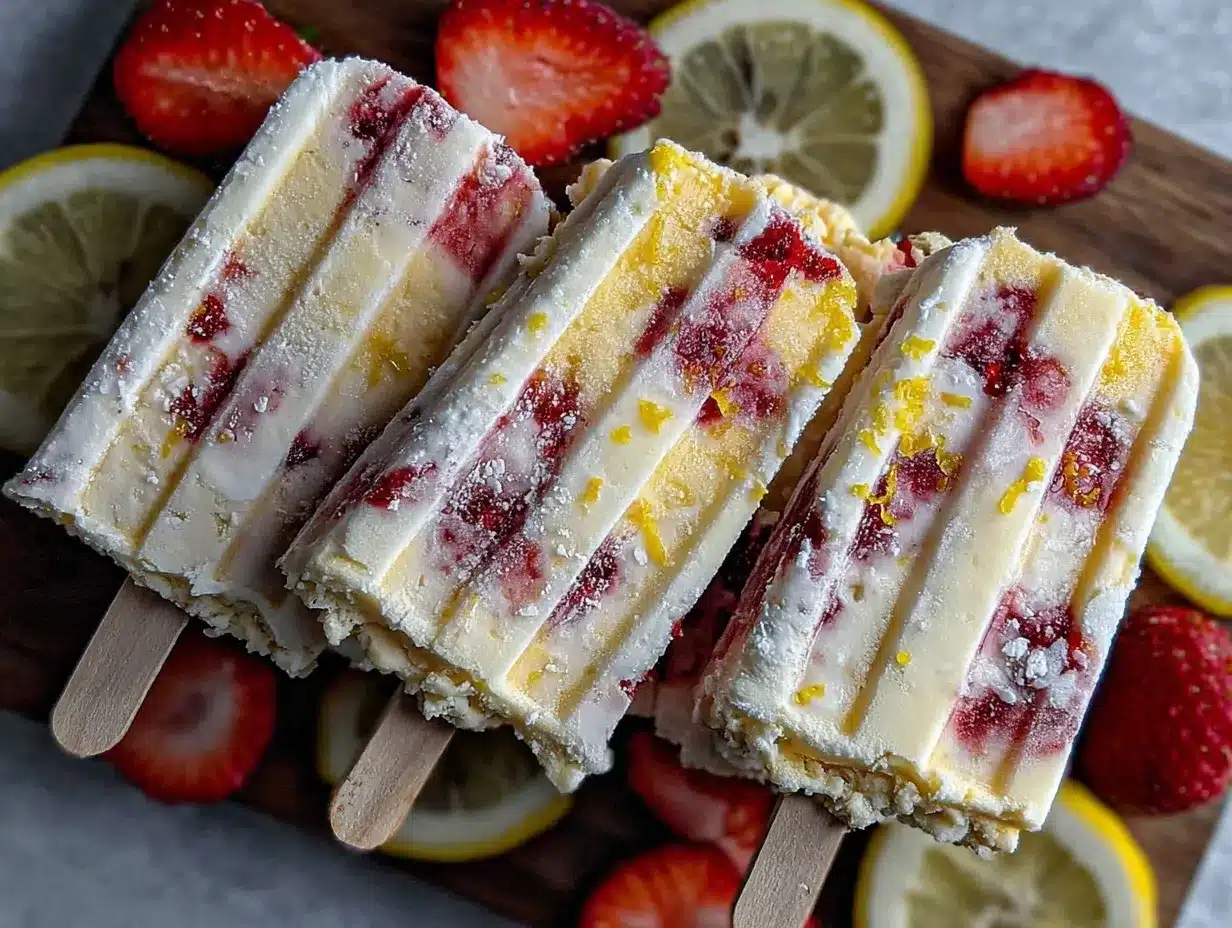no-churn strawberry lemonade ice cream bars preparation steps