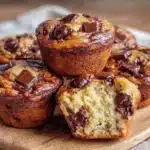 one bowl chocolate chip banana bread muffins - featured image