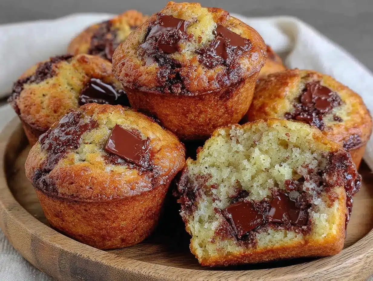 one bowl chocolate chip banana bread muffins preparation steps