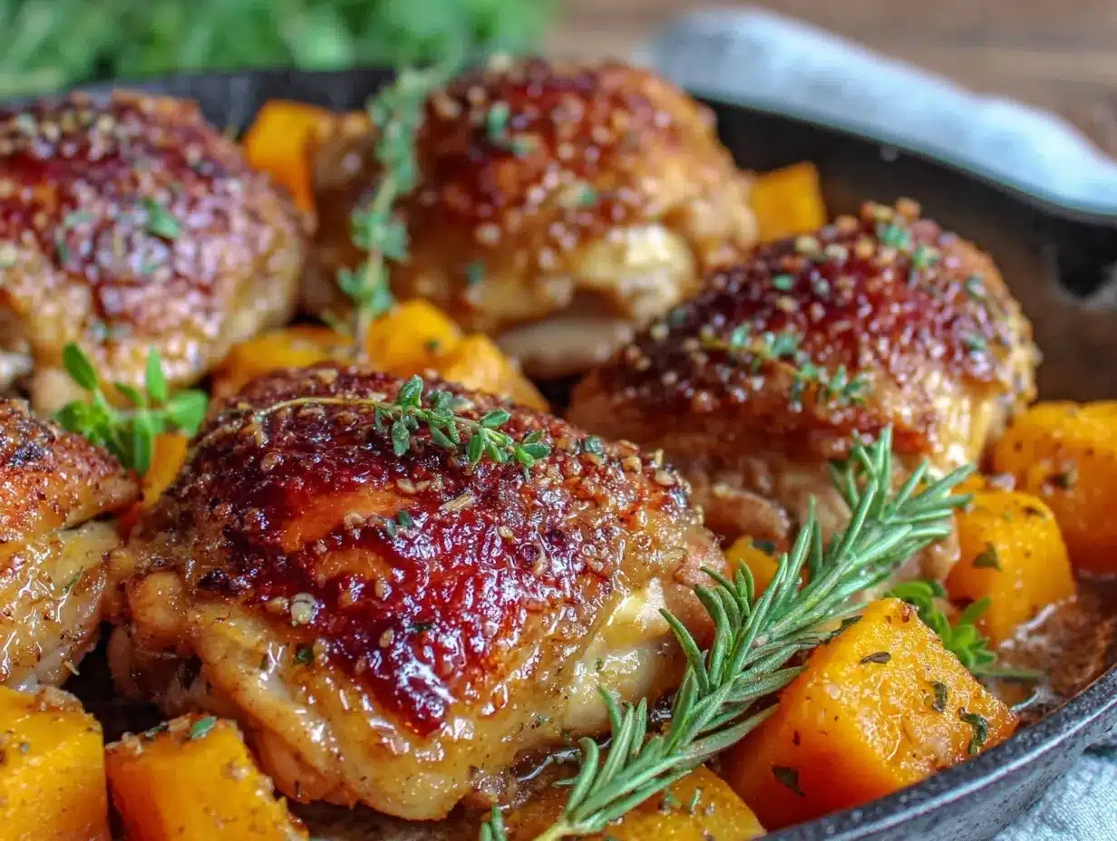 one-pan maple dijon roasted chicken thighs preparation steps