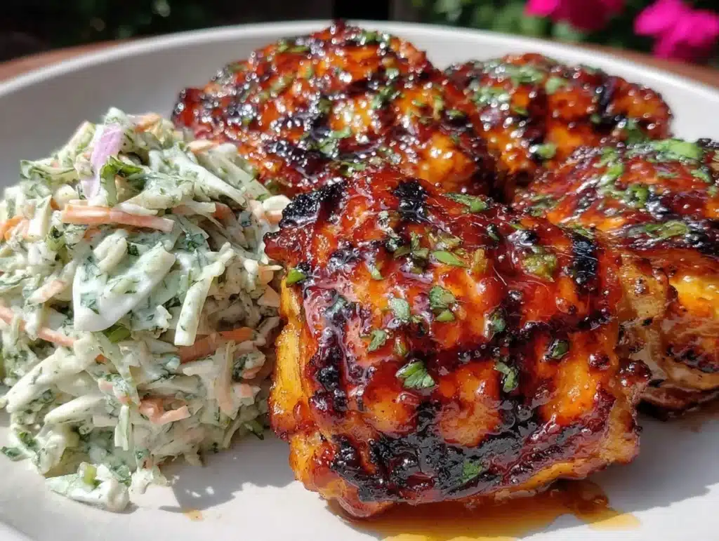 Peach Jalapeño Grilled Chicken Thighs - featured image