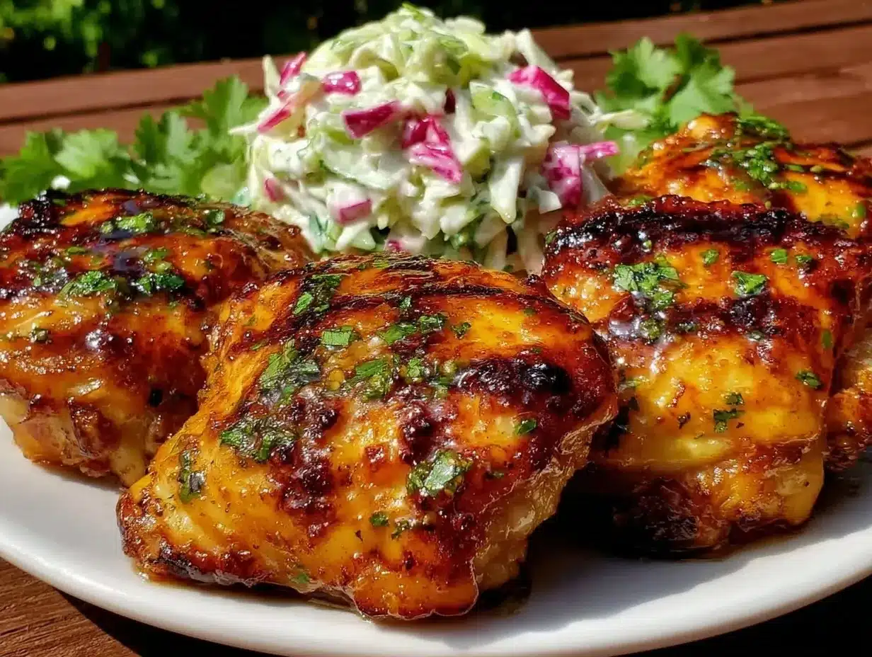 Peach Jalapeño Grilled Chicken Thighs preparation steps