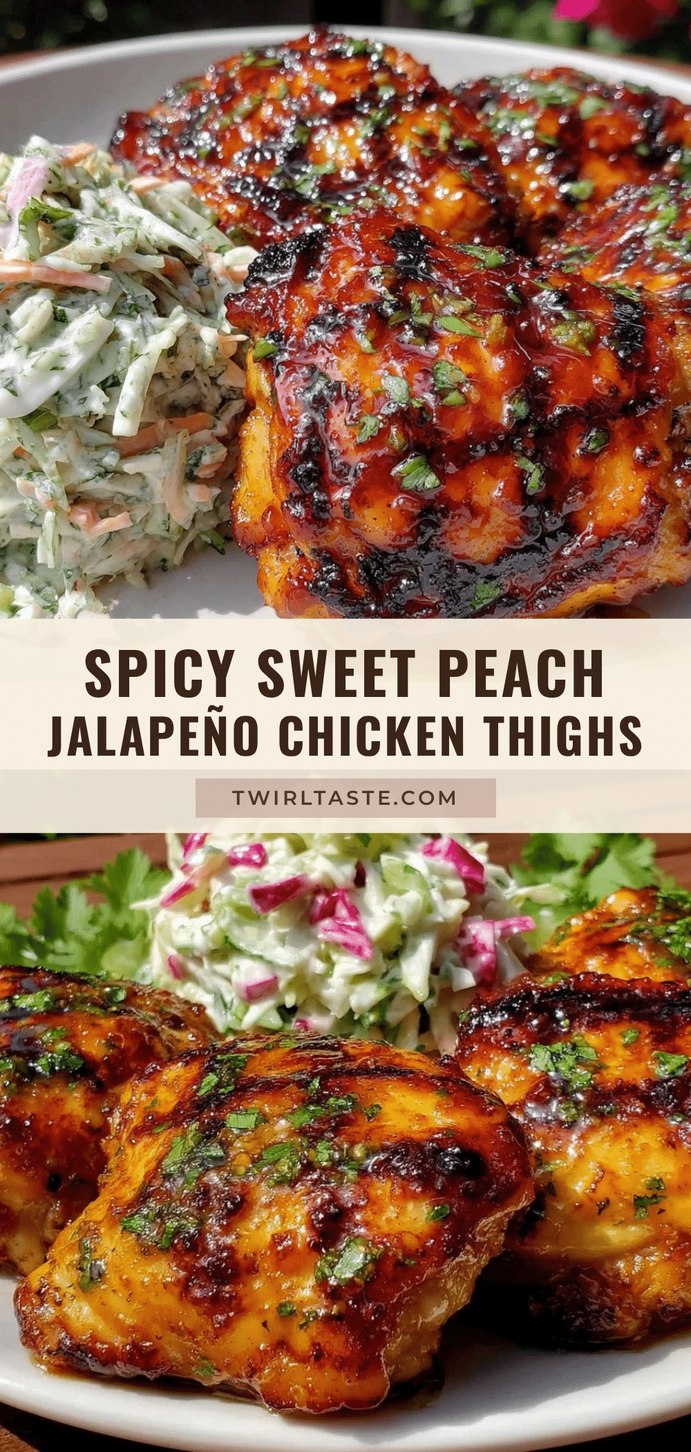 Peach Jalapeño Grilled Chicken Thighs recipe
