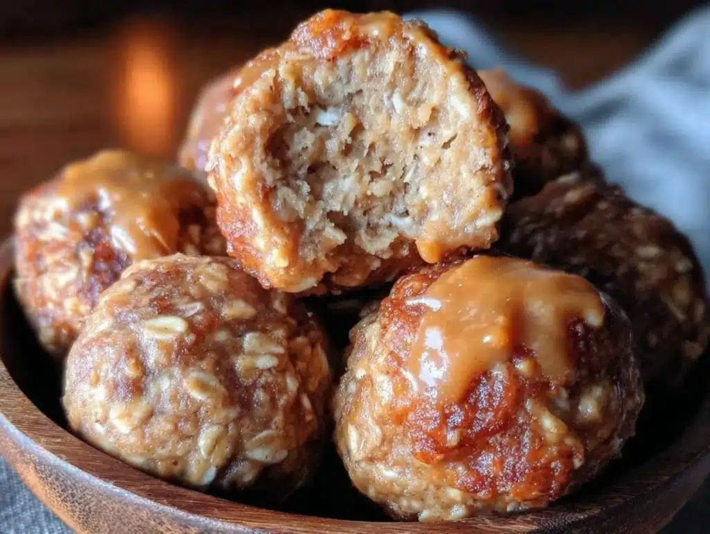 peanut butter banana protein oat balls - featured image