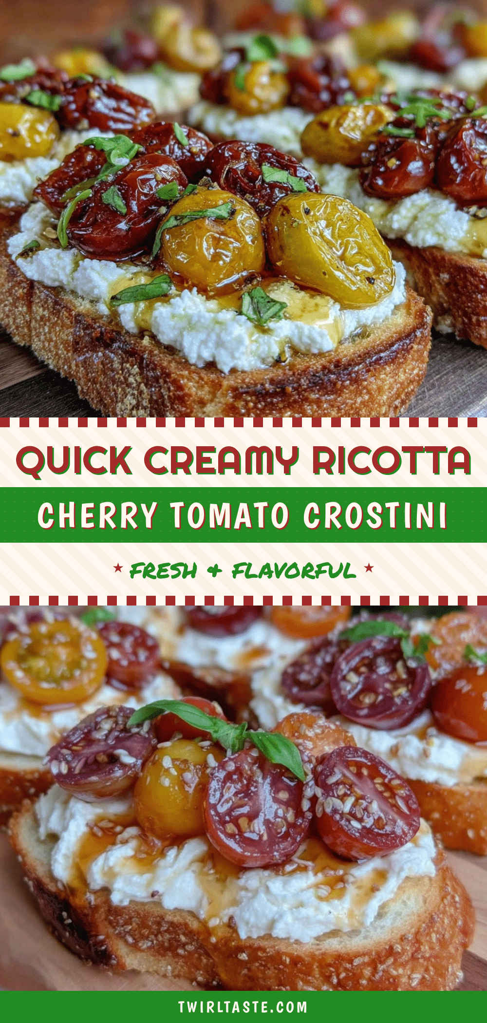quick creamy cherry tomato and whipped ricotta crostini recipe