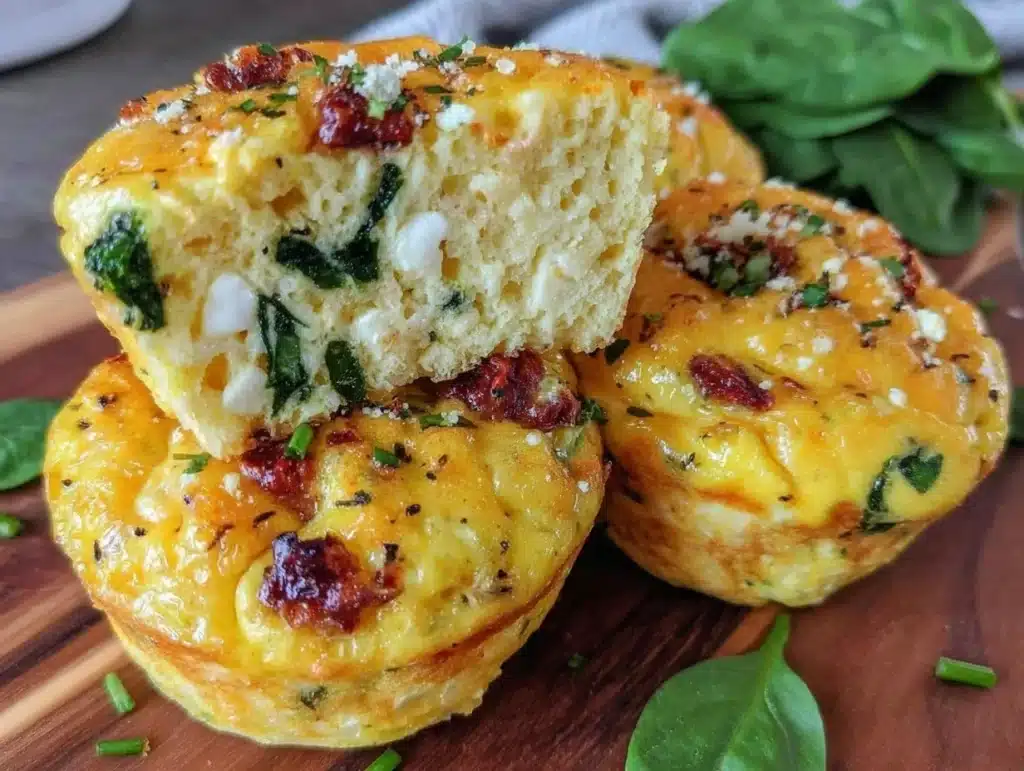 savory spinach feta egg muffin cups - featured image