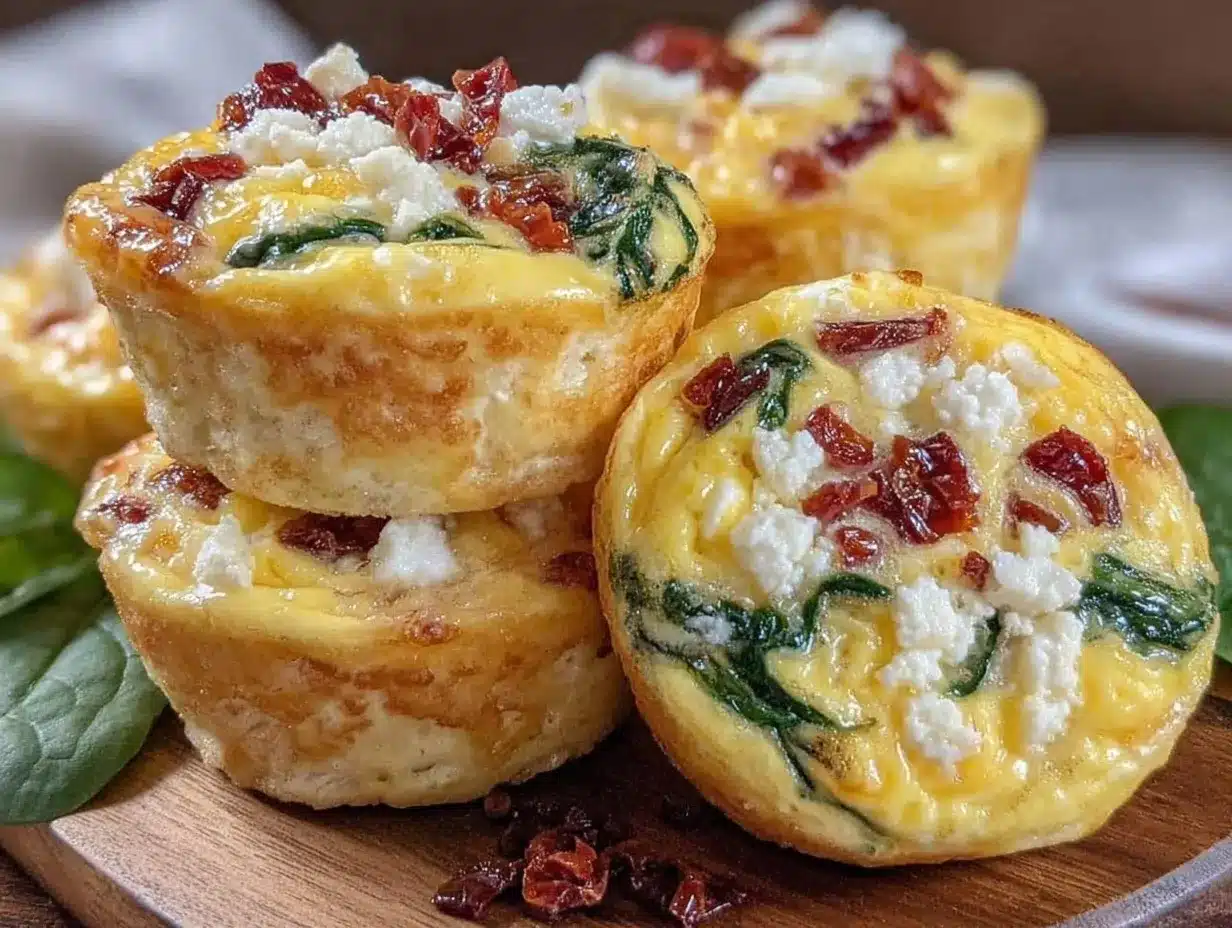 savory spinach feta egg muffin cups preparation steps