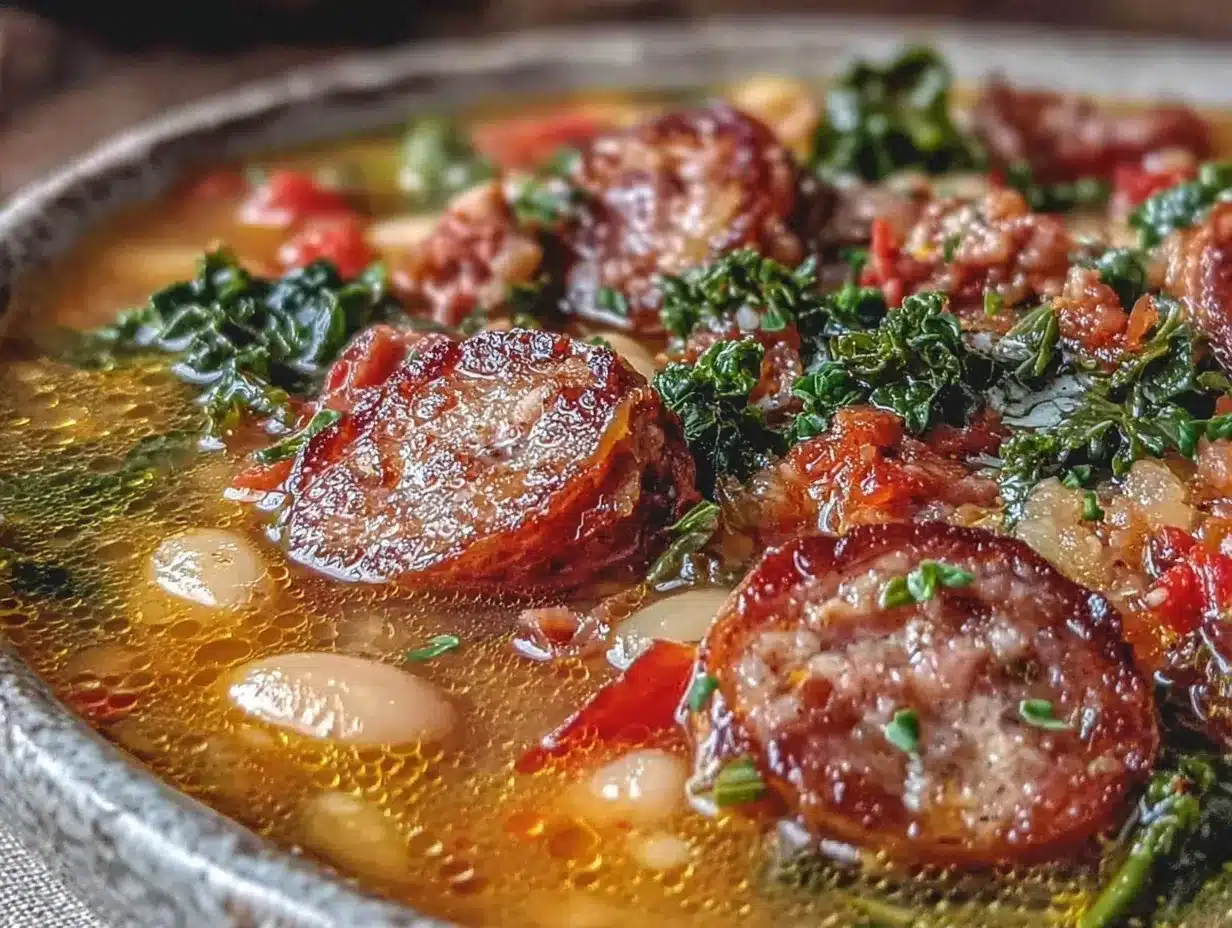 slow cooker white bean and smoked sausage soup preparation steps