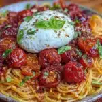 slow-roasted cherry tomato pasta with burrata - featured image