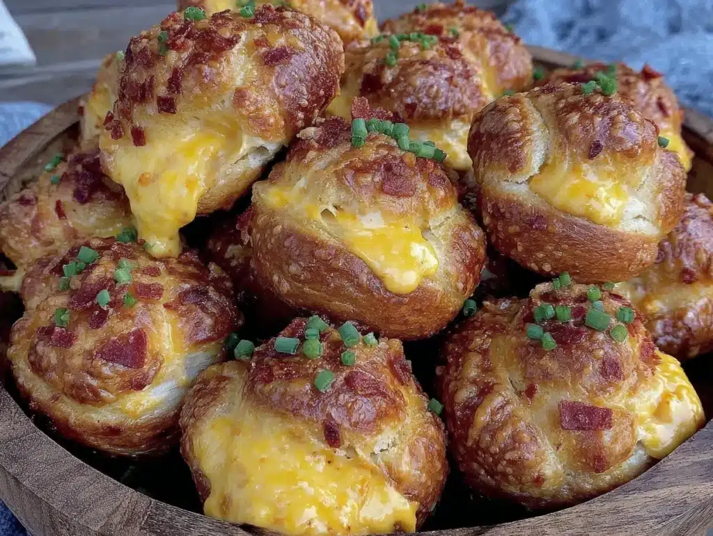 smoked Gouda buffalo chicken stuffed pretzel bites - featured image
