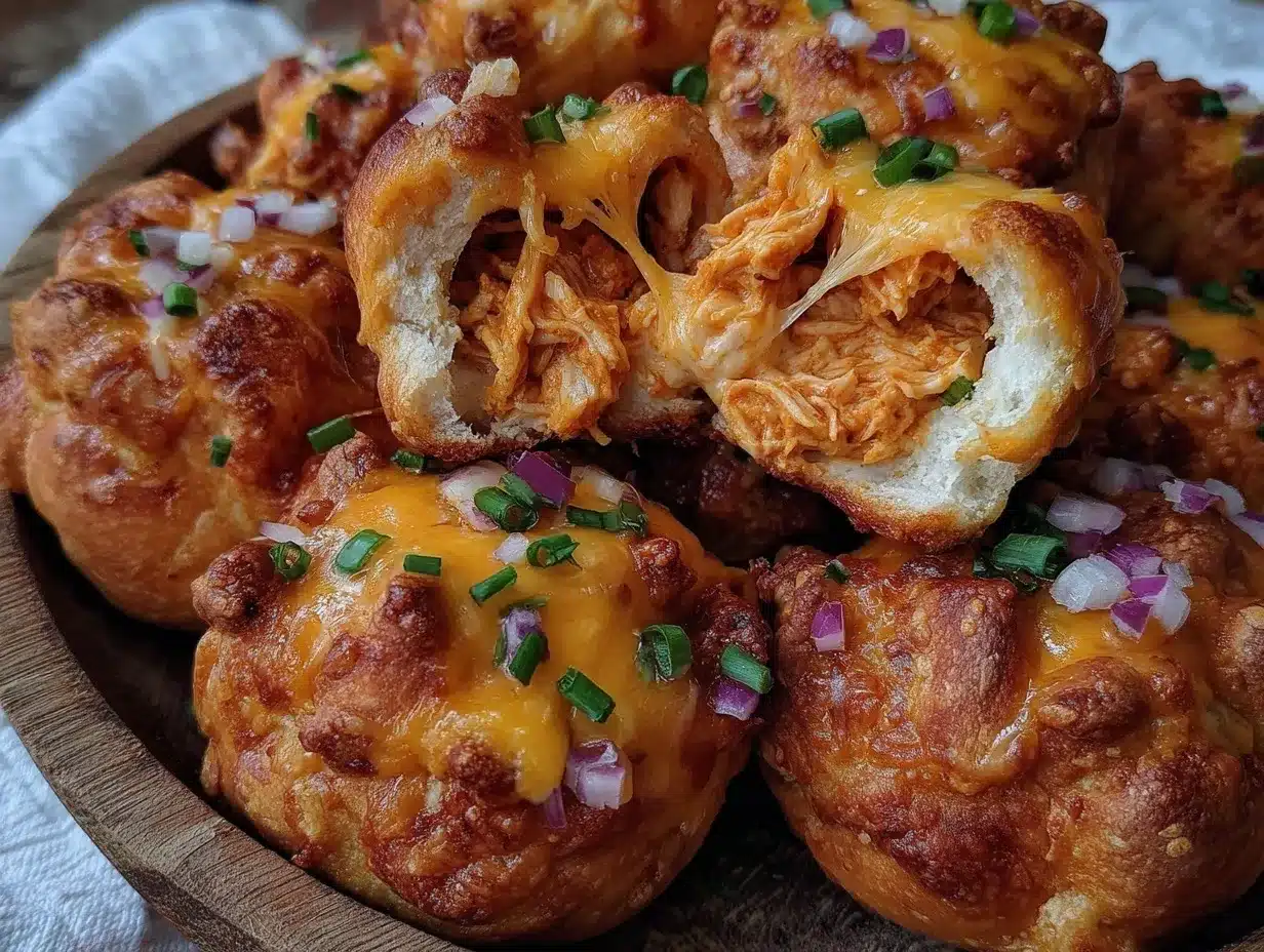 smoked Gouda buffalo chicken stuffed pretzel bites preparation steps