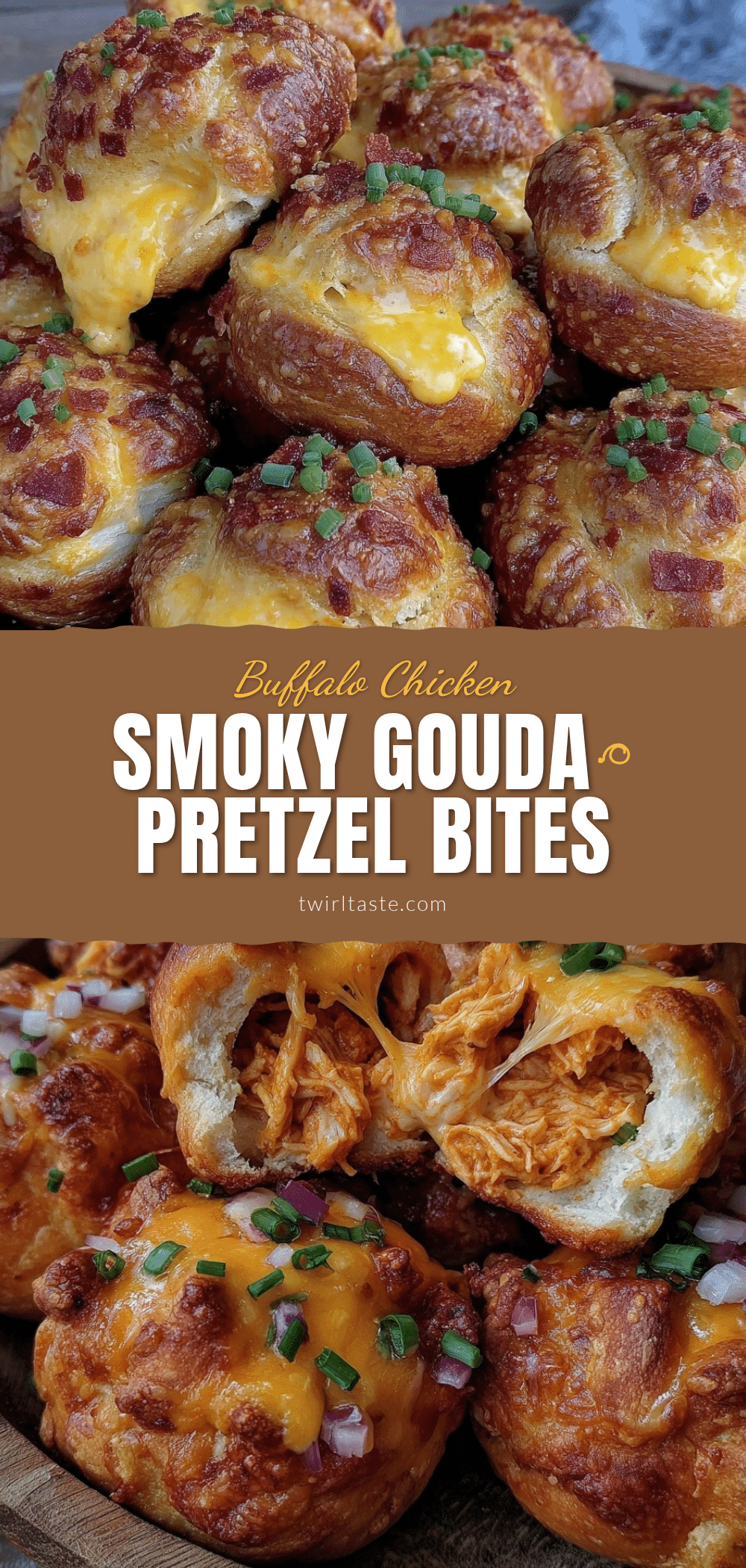smoked Gouda buffalo chicken stuffed pretzel bites recipe