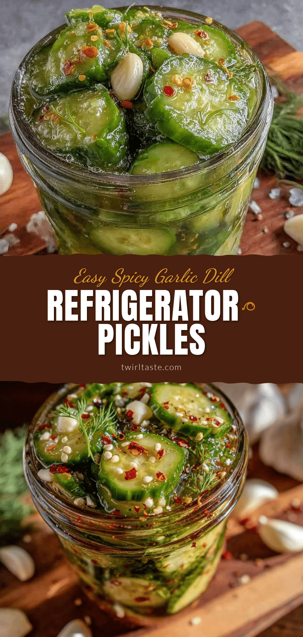 spicy garlic dill refrigerator pickles recipe