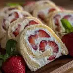 strawberry cream cheese pinwheel wraps - featured image