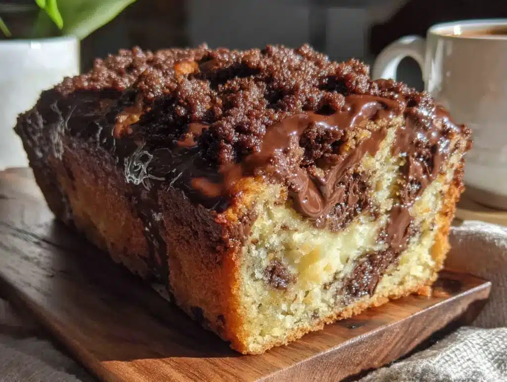 triple chocolate chunk banana bread - featured image