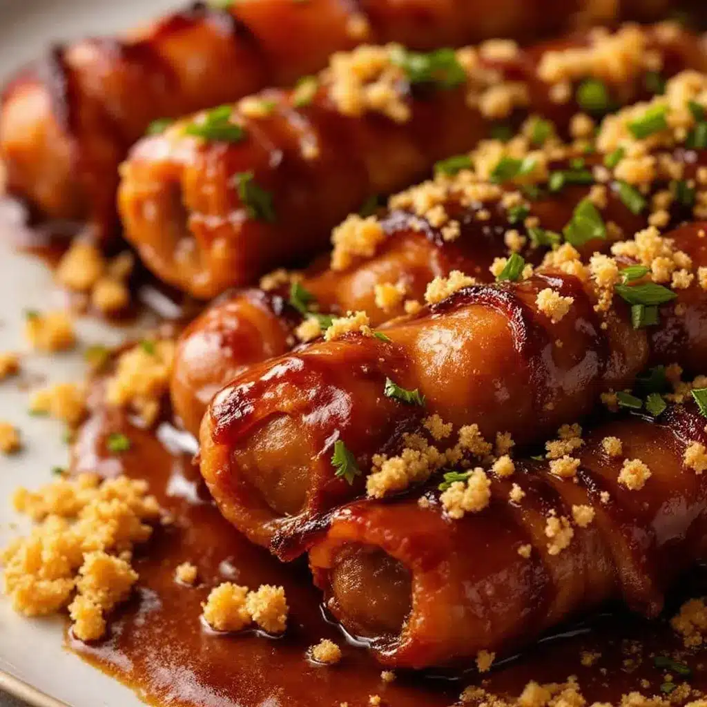 bacon-wrapped smokies with brown sugar glaze preparation steps