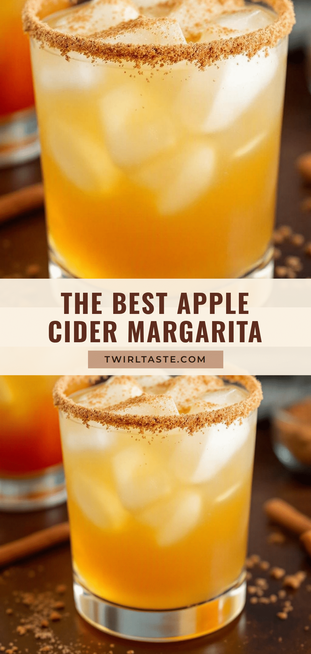 best apple cider margarita with cinnamon sugar rim recipe