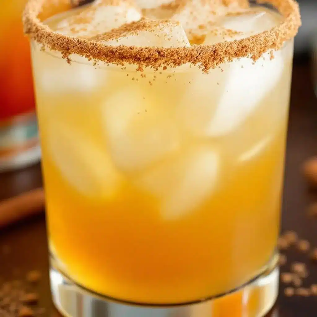 best apple cider margarita with cinnamon sugar rim - featured image