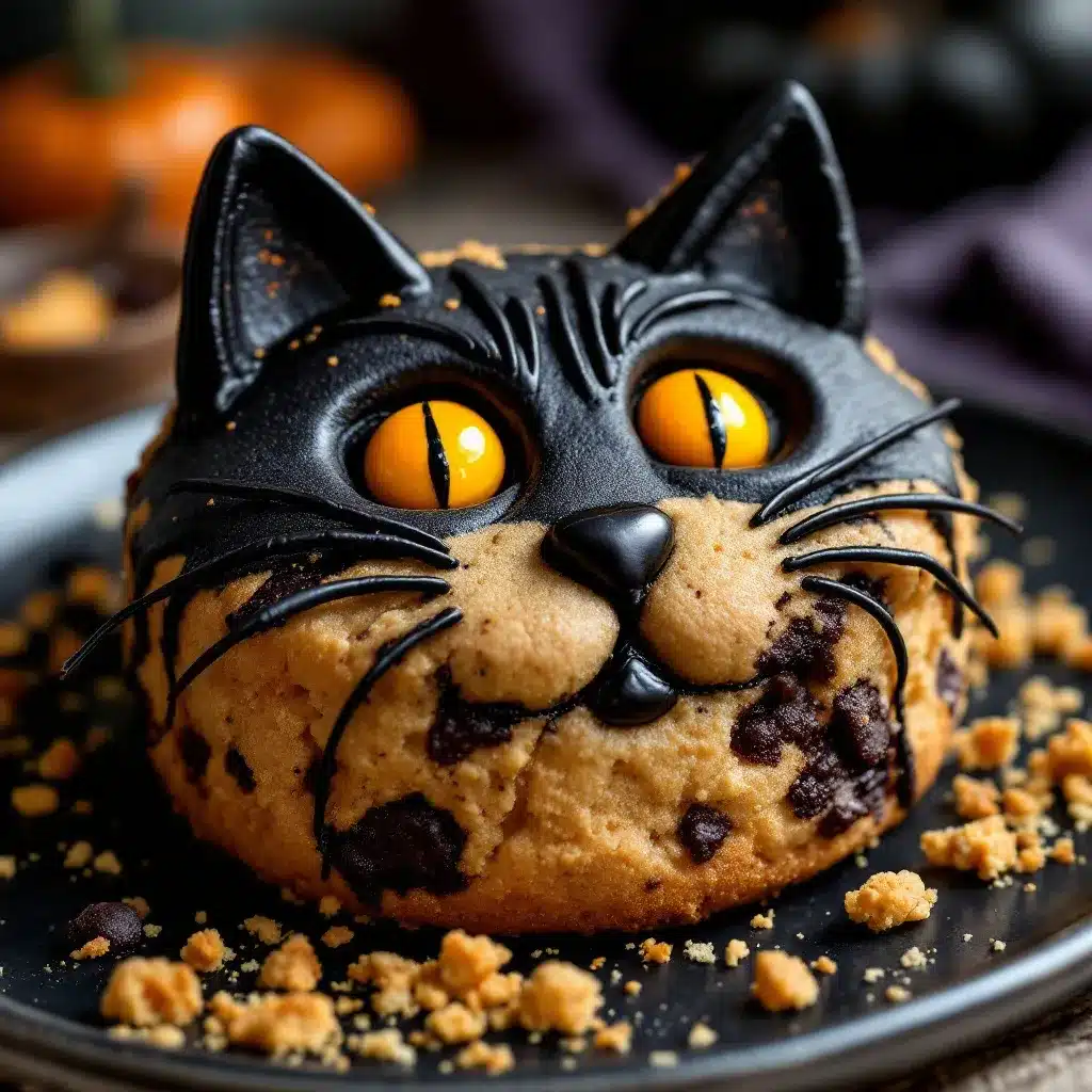 Black Cat Halloween Cookie Cake preparation steps