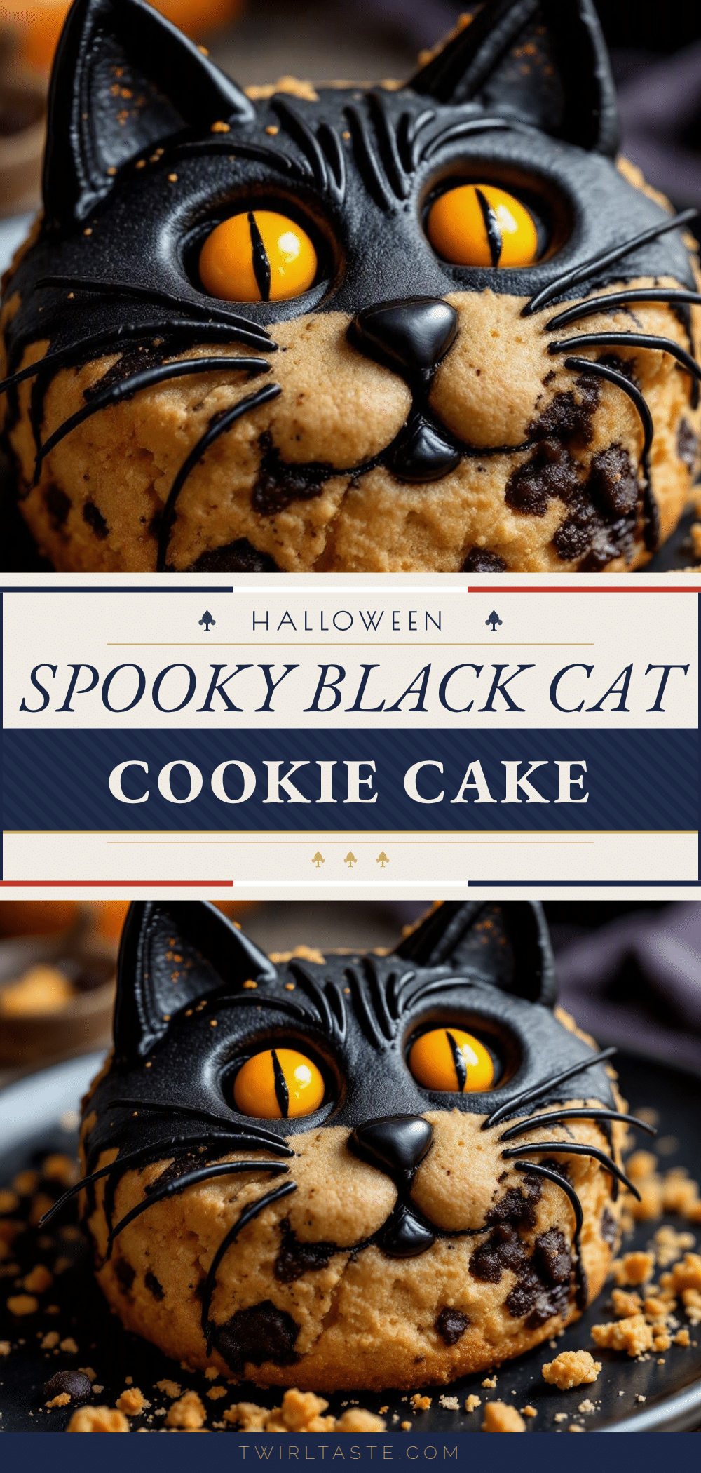 Black Cat Halloween Cookie Cake recipe