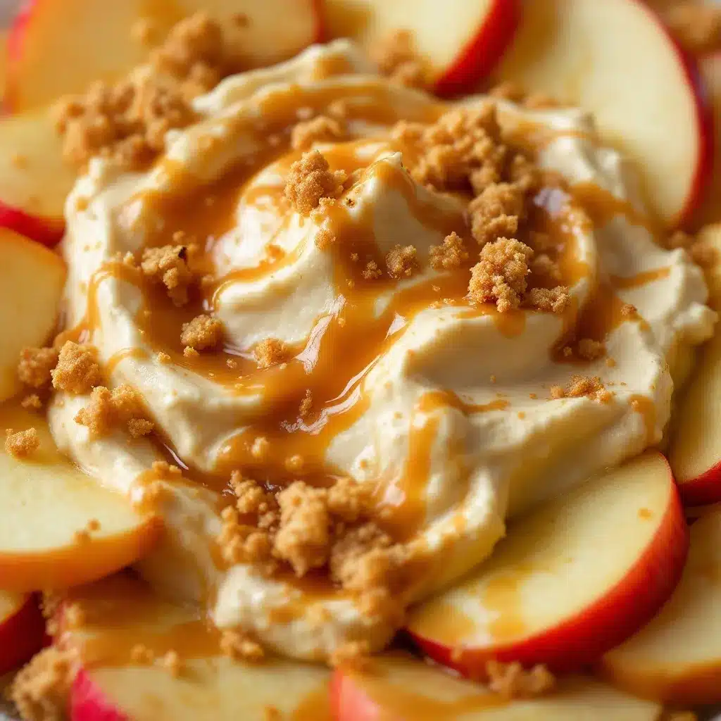 caramel apple cheesecake dip preparation steps