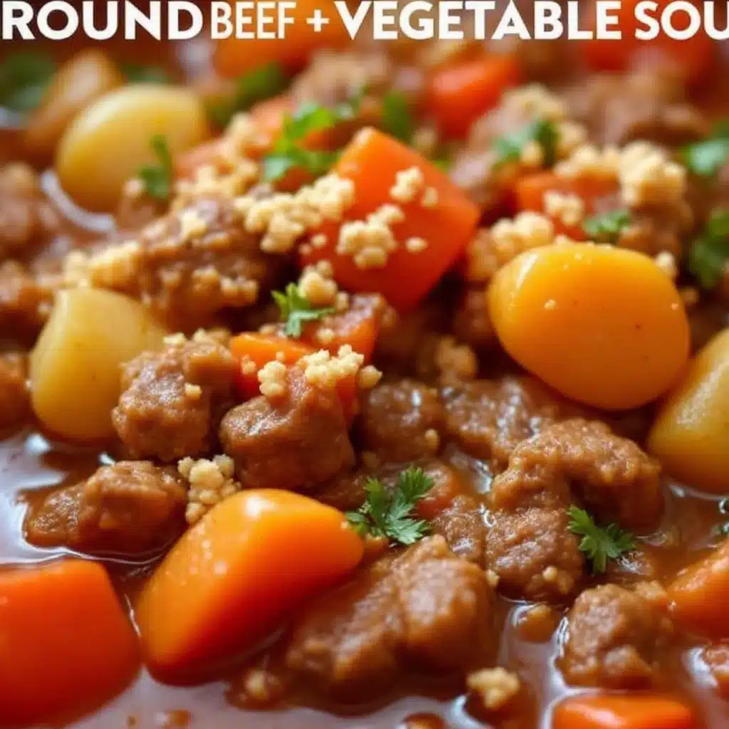 cozy slow cooker beef vegetable soup - featured image