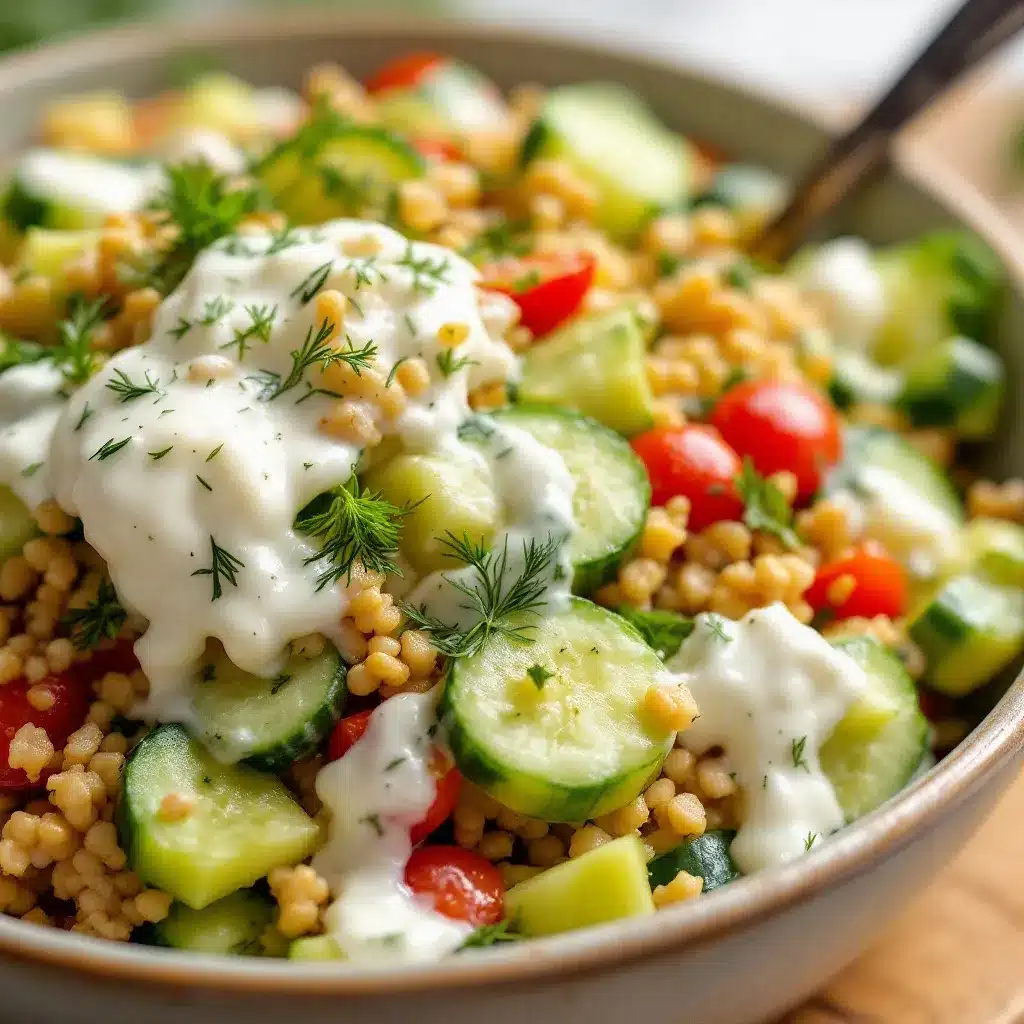 creamy cucumber salad with dill preparation steps